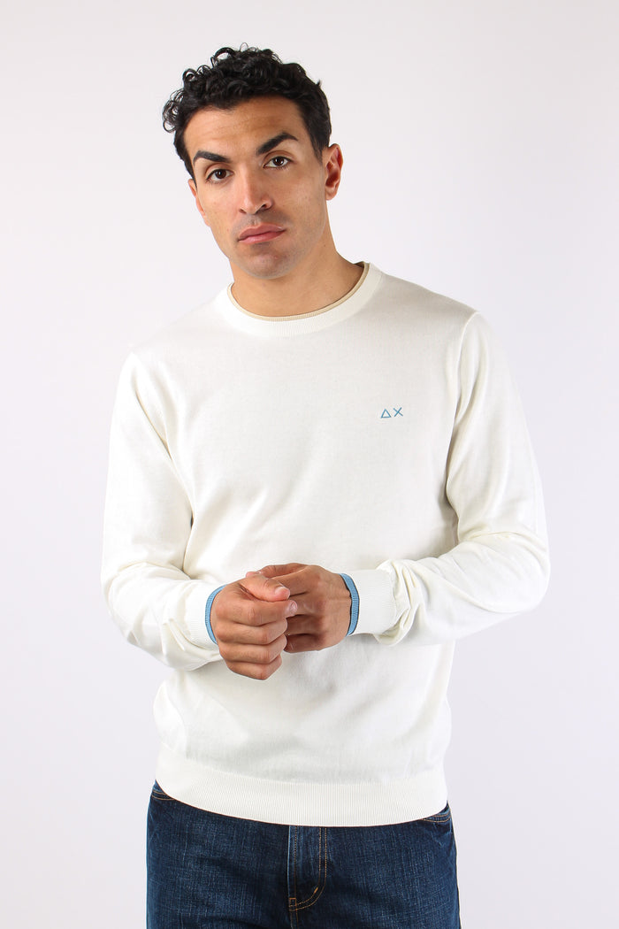 Maglia Collo Contrasto Bianco