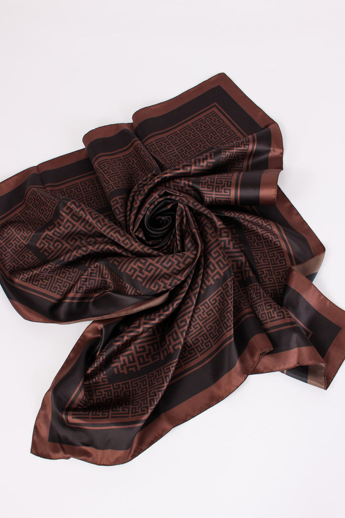 Foulard Monogramma Marrone-4