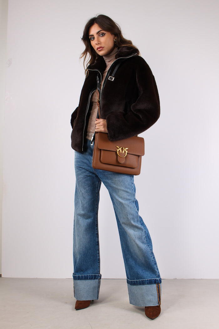 Estebana Bomber Ecopeliccia Marrone-7