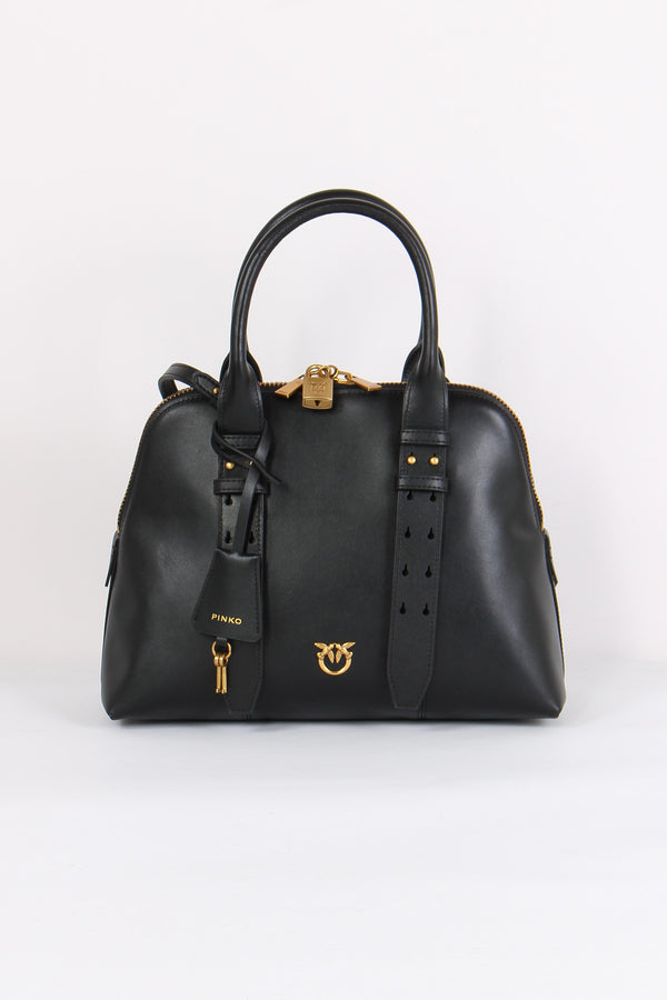 Bowling Bag Media Vitello Nero/gold
