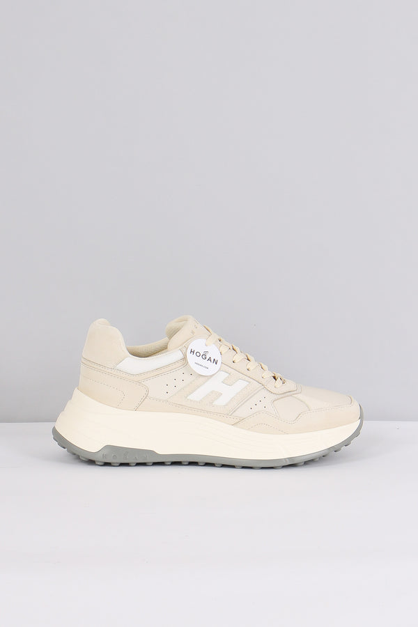 Sneaker Nabuk Platform Avorio/bianco