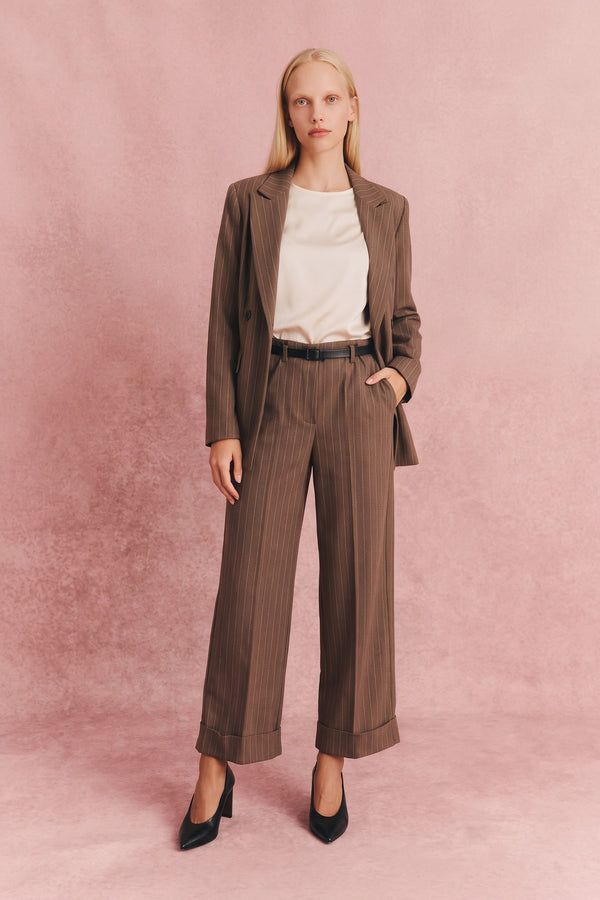 Pantalone Cropped Risvolto Ges Tabacco