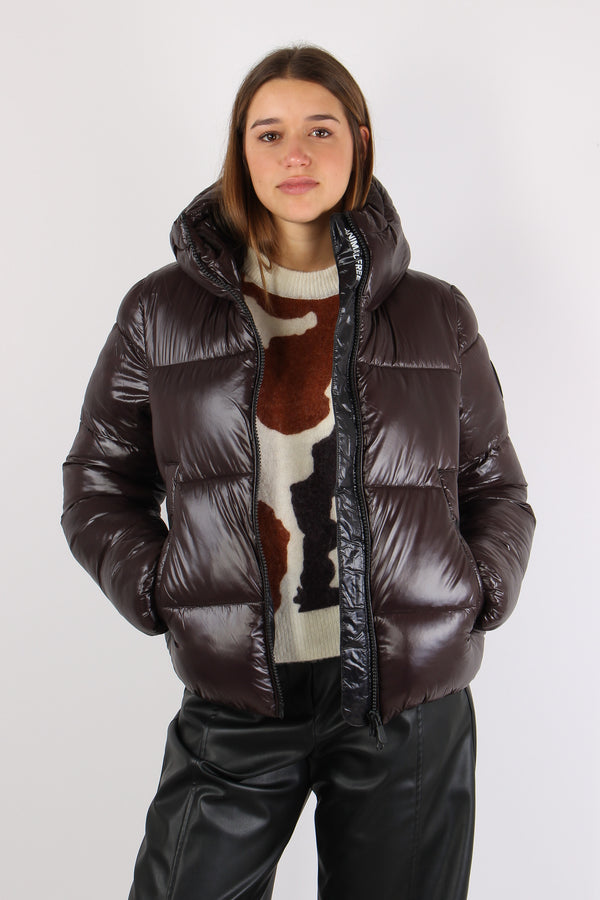 Biddy Piumino Cappuccio Luci Brown Black-2