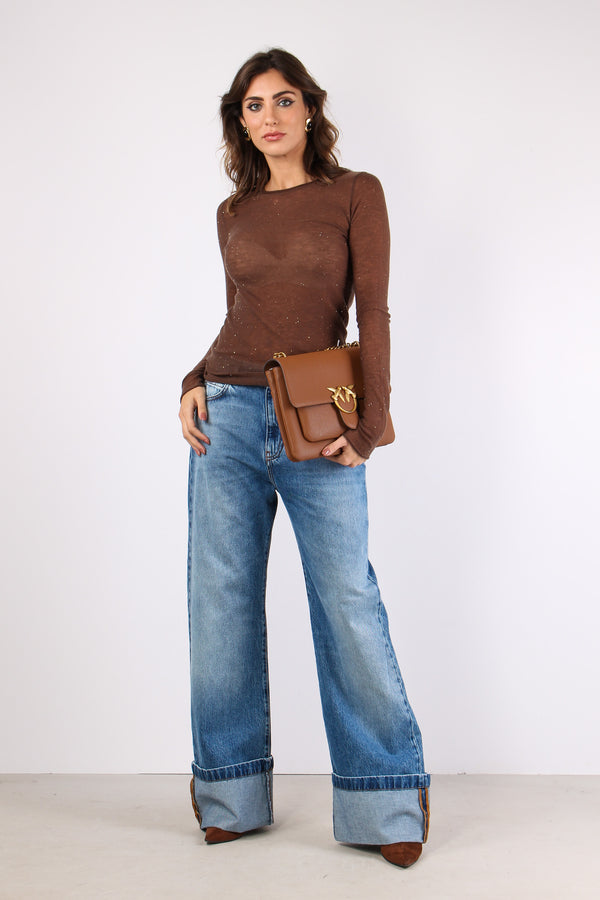 Pico Collo Alto Strass Marrone/oliva