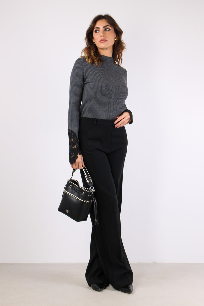 Rufa Pantalone Crepe Nero Limousine-5