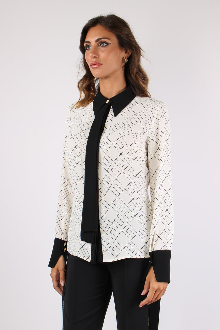 Blusa Cravatta Milk/nero-9