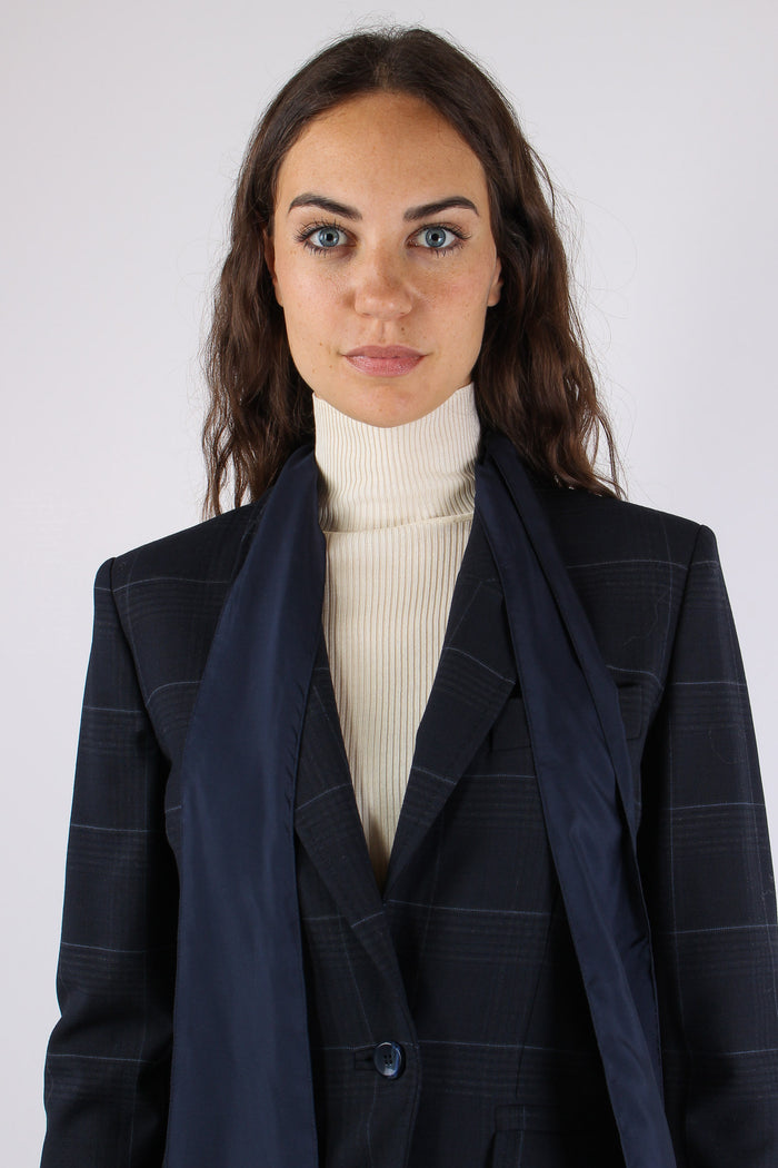 Mlldritto Giacca Check Navy Check-8
