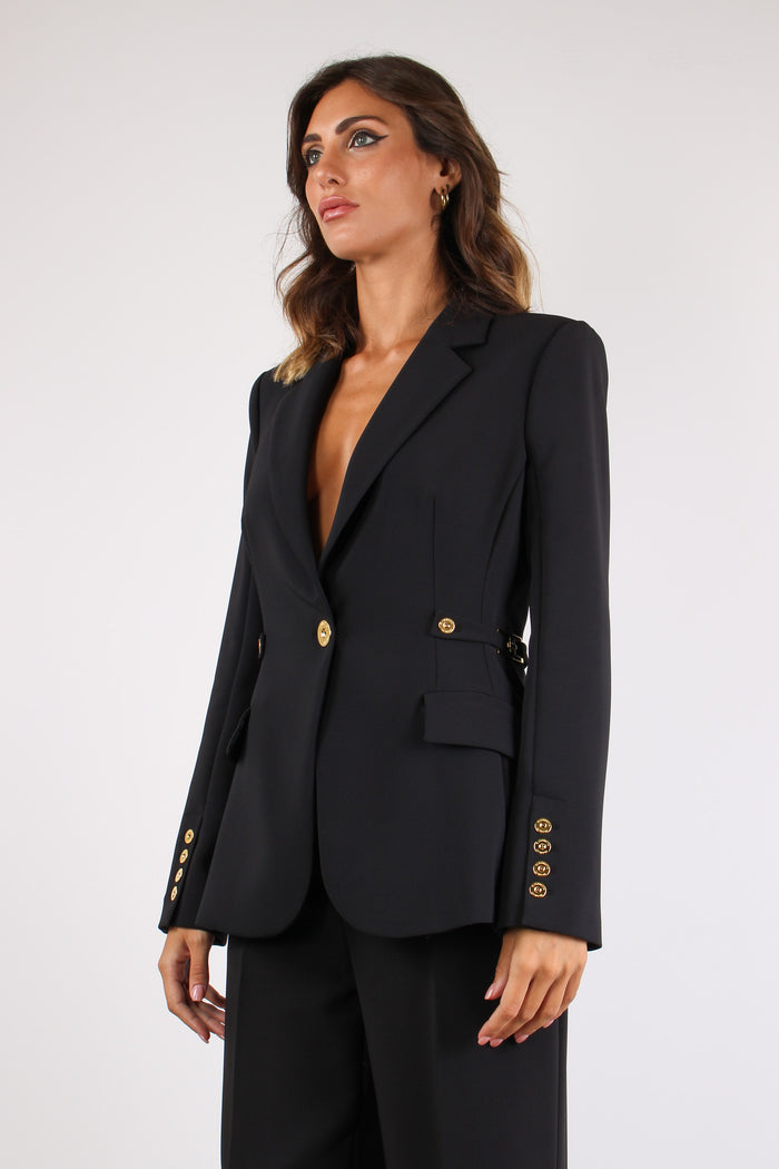 Giacca Monopetto Riprese Nero-5