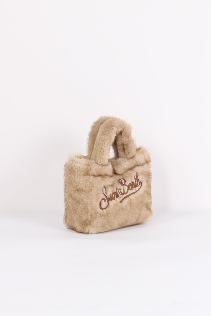 Borsa Mano Pelliccia Panna-5