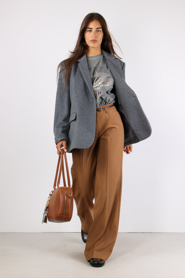 Giliola Pantalone Gessato Lure Miele