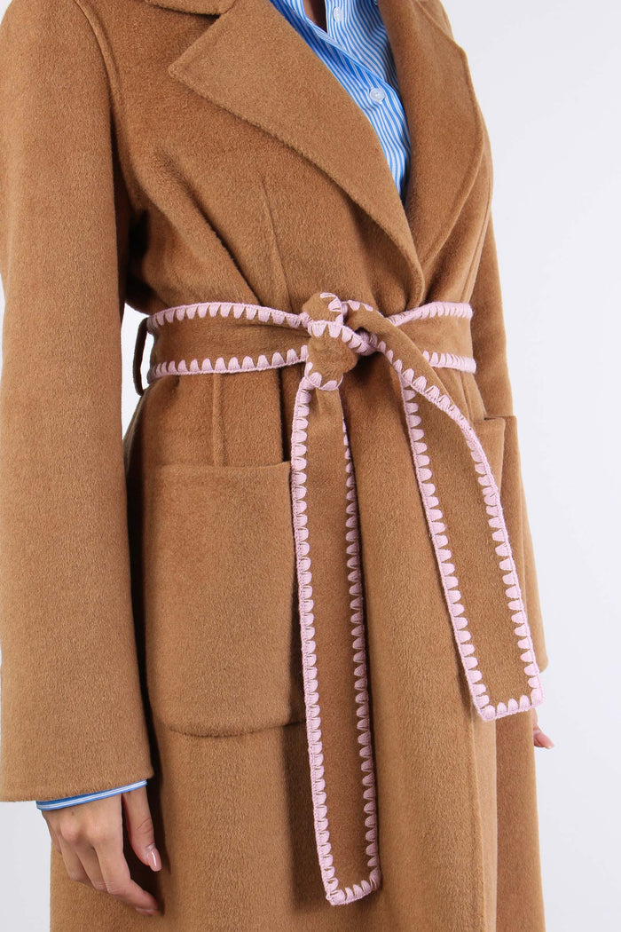 Cappotto Vestaglia Impunture Cammello-7