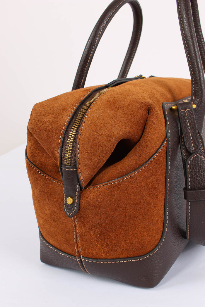 Gemma Maxi Bag Bimateriale Espresso/cognac-5