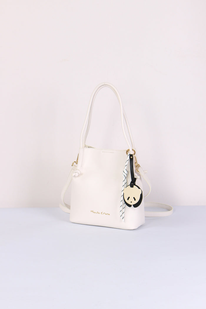 Tote Bag Mini Manici Sottili Bianco Ottico-4