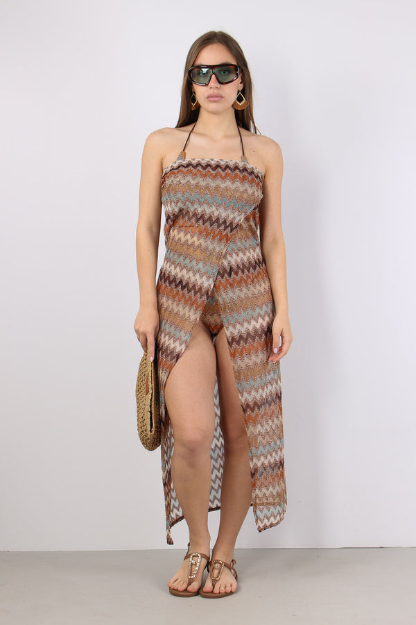 Abito Lungo Tricot Riga Multicolor