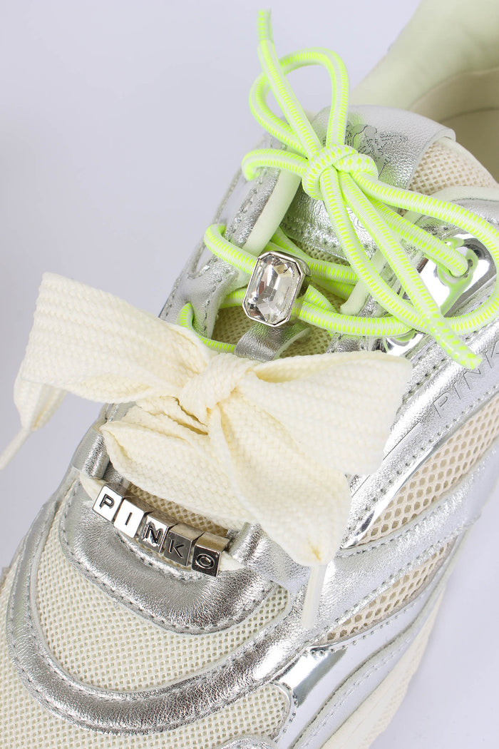 Sneakers Pelle Multi Lacci Silver-6