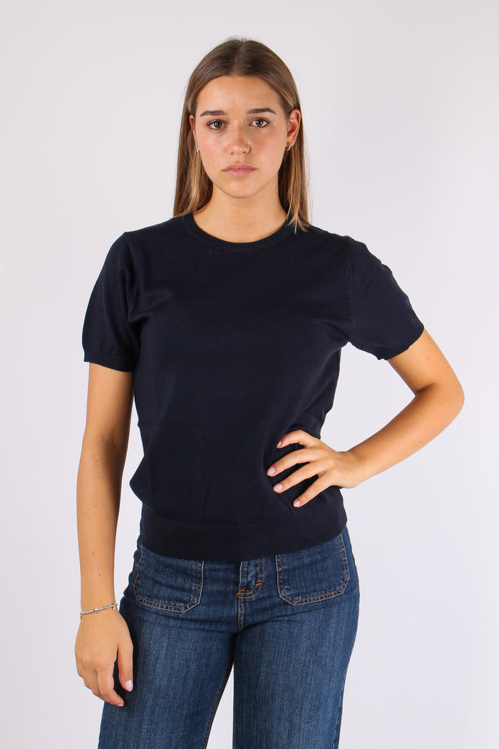 Maglia Viscosa M/m Blu-2