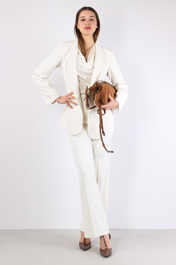 Lalim Pantalone Palazzo Fluido Ivory-3