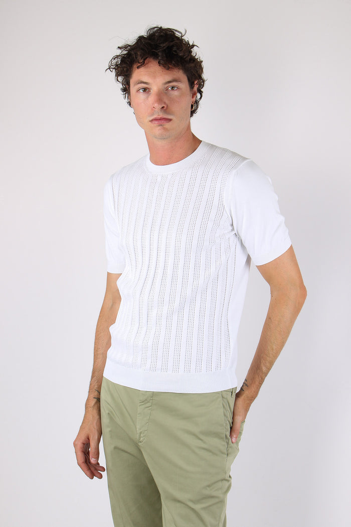 Maglia Girocollo M/m Tarforata Bianco-3