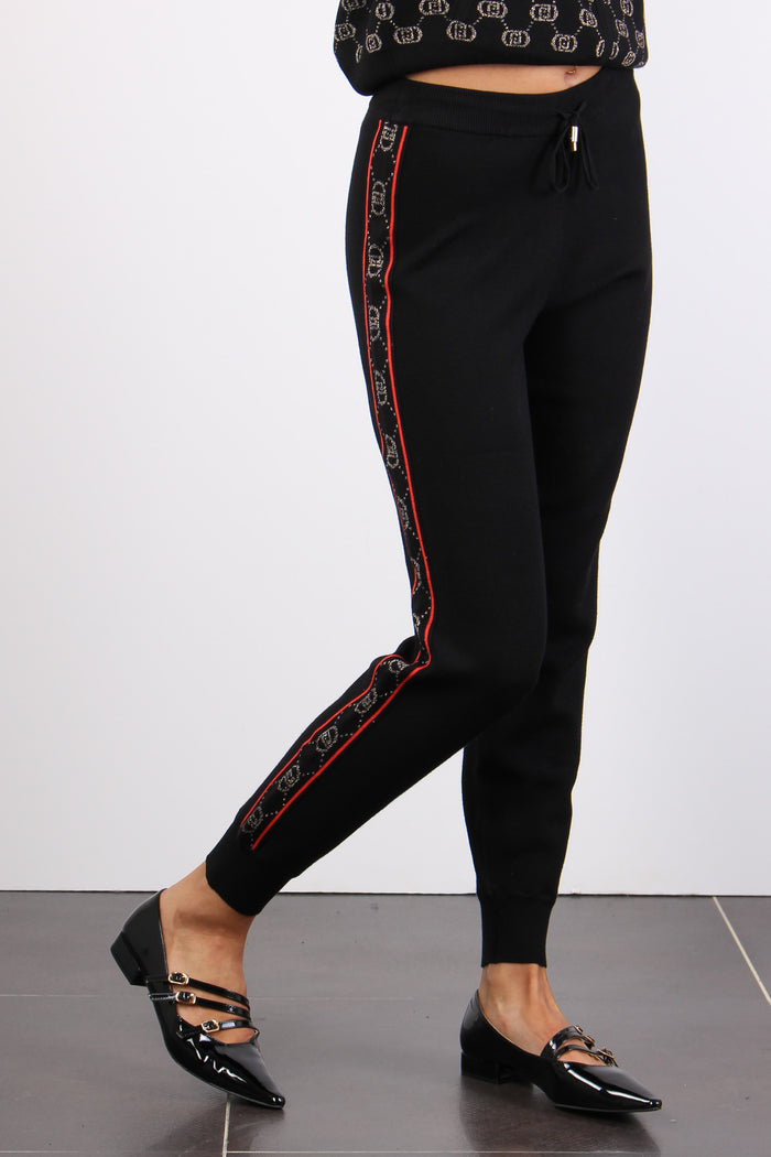 Pantalone Banda Multi Logo Nero/rosegold-5