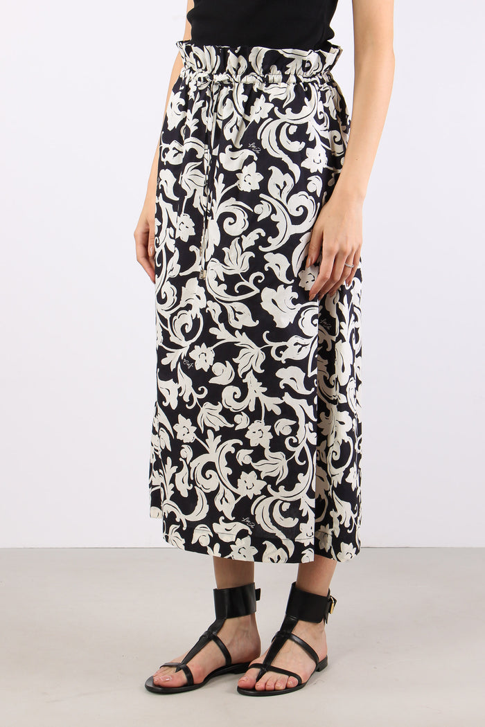 Gonna Lunga Fantasia Black/white-4