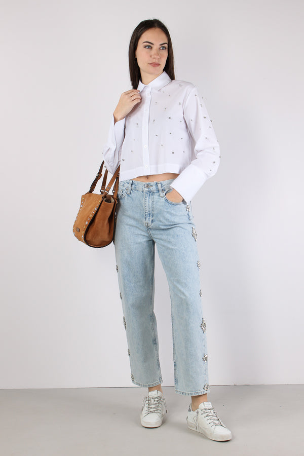 Jeans Castoni Laterali Denim Blu