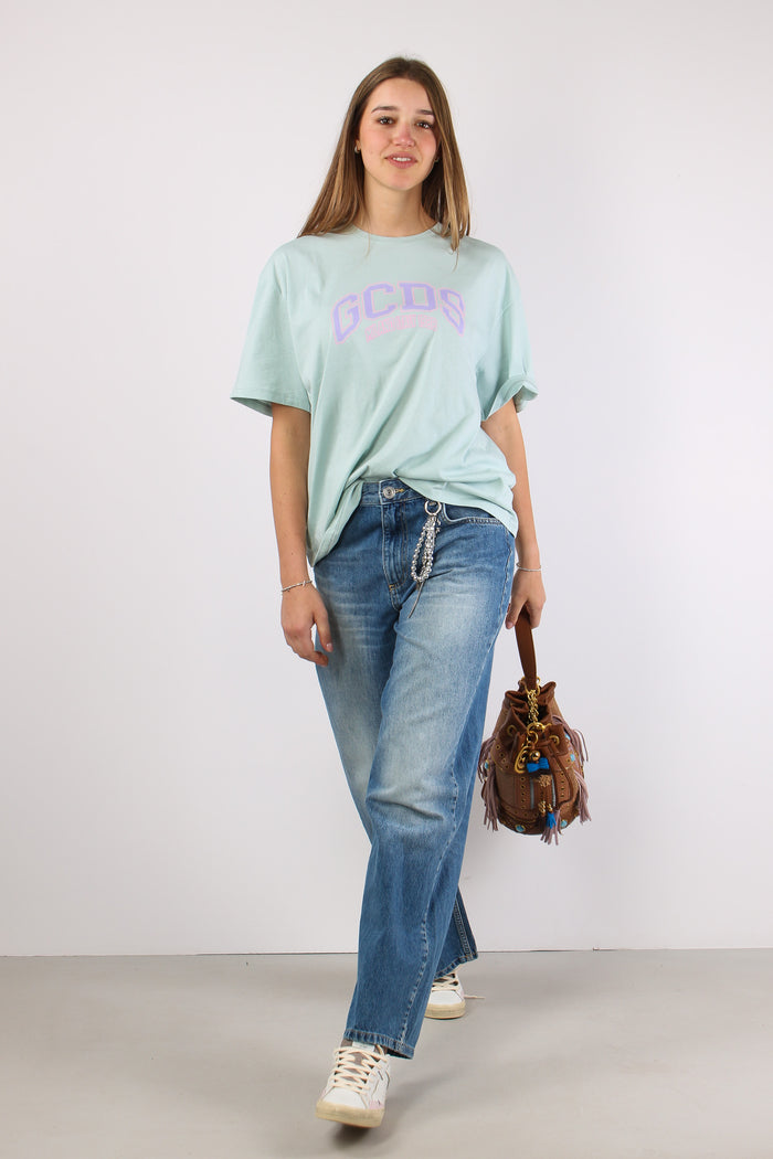 T-shirt Over Logo Centrale Green Water-6