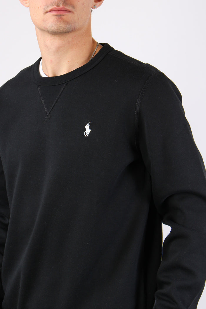 Felpa Girocollo Logo Polo Black/cream-5