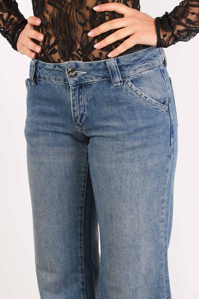 Denim Maxi Flare Denim Scuro-3