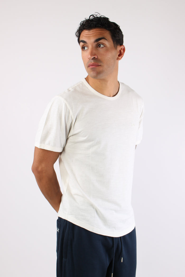 T-shirt Cotone Fiammato Bianco-5