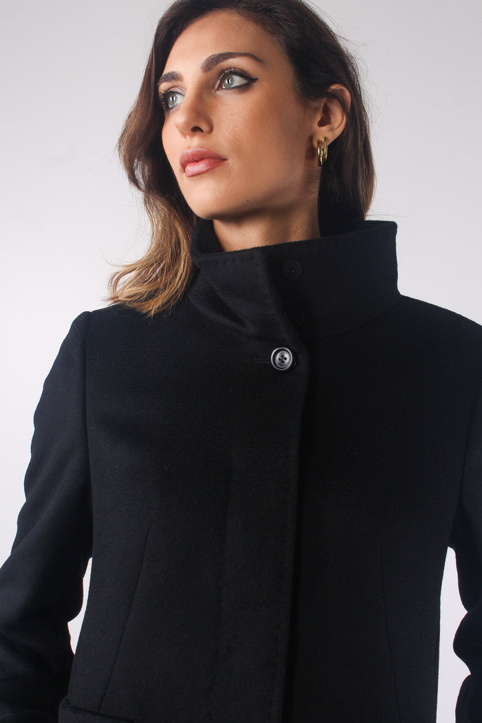 Agnese Cappotto Sfiancato Nero-6