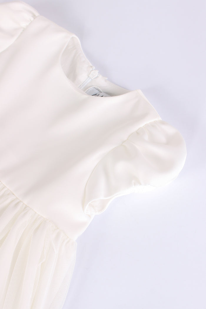 Abito Raso Gonna Tulle Latte-3