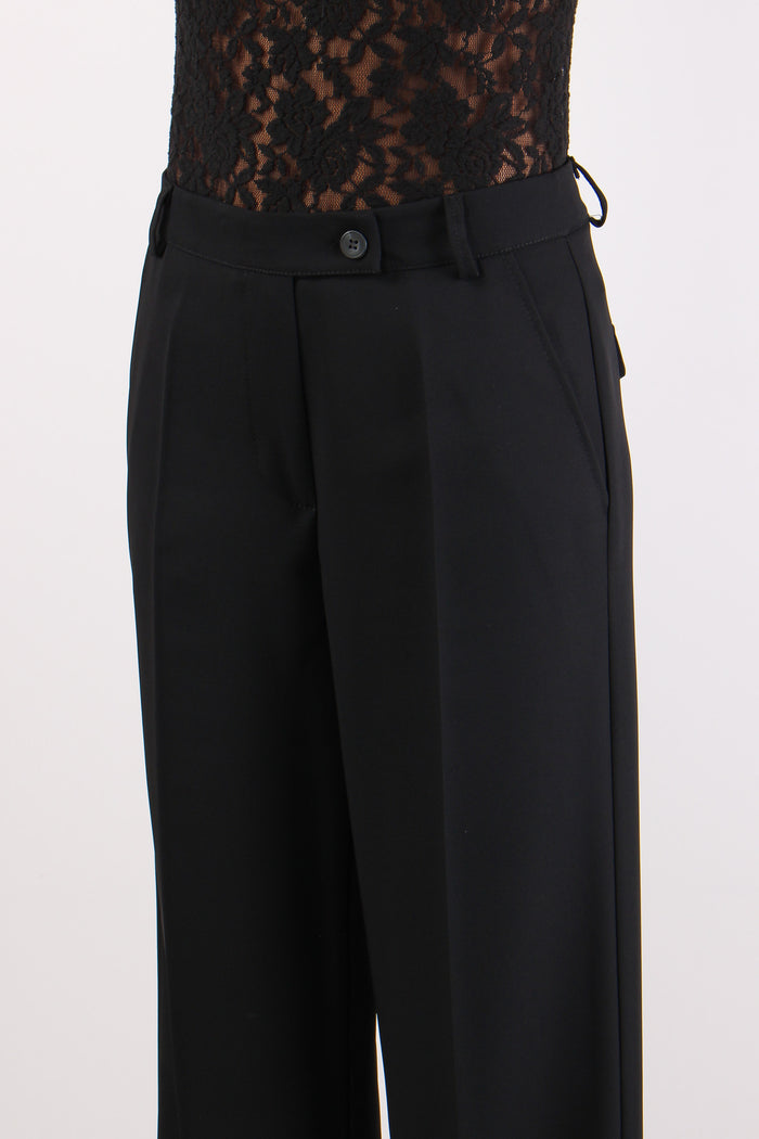 Pantalone Fluido Pattine Nero-7