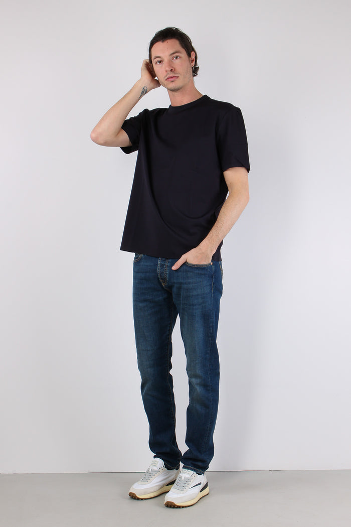 T-shirt Tessuto Tecnico Blu Navy