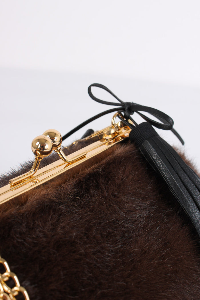 Pochette Ecopelliccia Pon Pon Visone-8