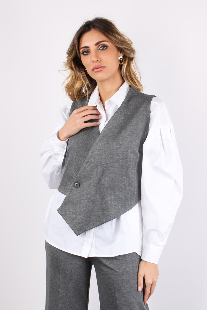 Gilet Assimetrico Resca Grigio