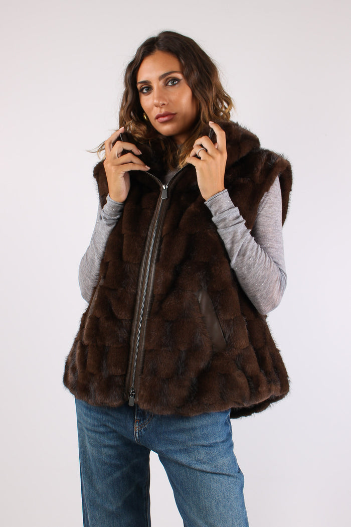 Glossinia Gilet Ecopelliccia Chicco Caffe-9