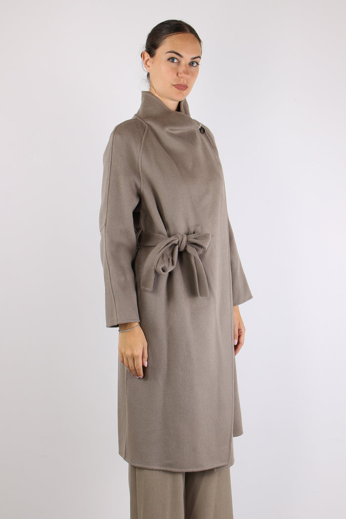 Cappotto Lana Cinturato Fango-7