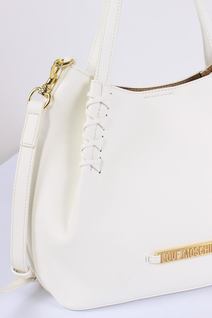 Borsa 2 Manici Intreccio Bianco-4