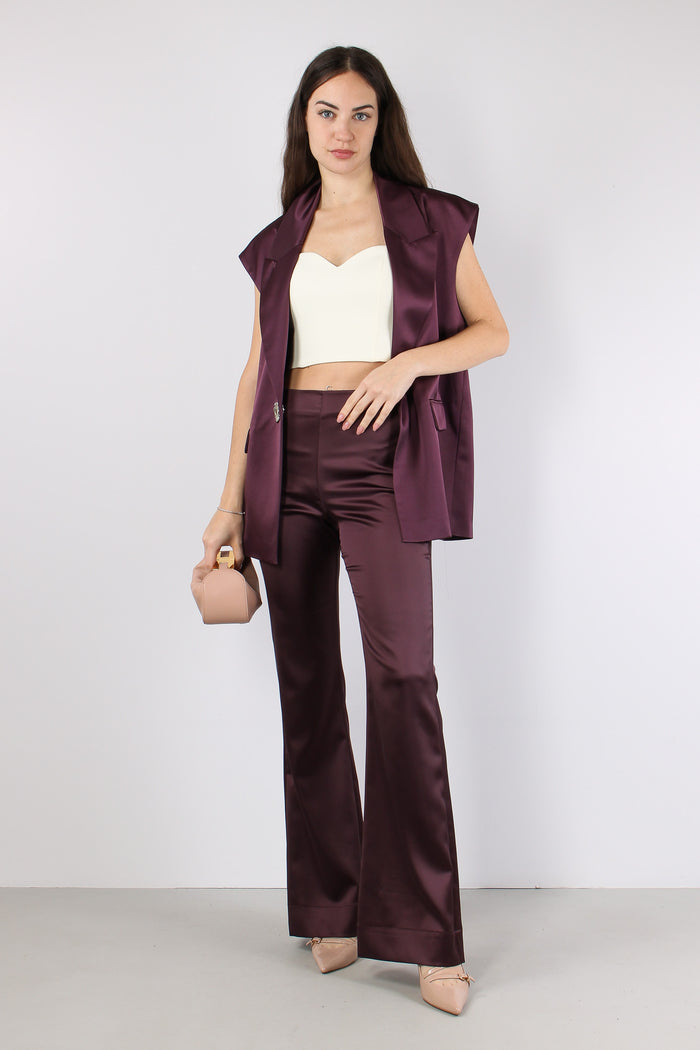 Pinolo Pantalone Effetto Raso Bordeaux-3