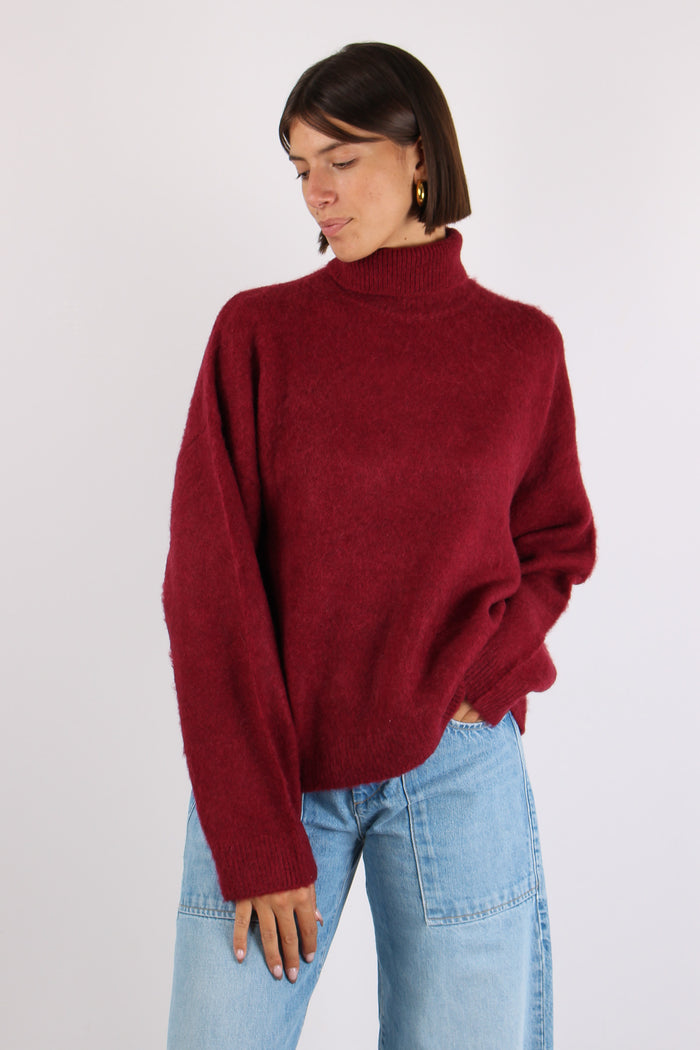 Collo Alto Misto Alpaca Scarlet-2