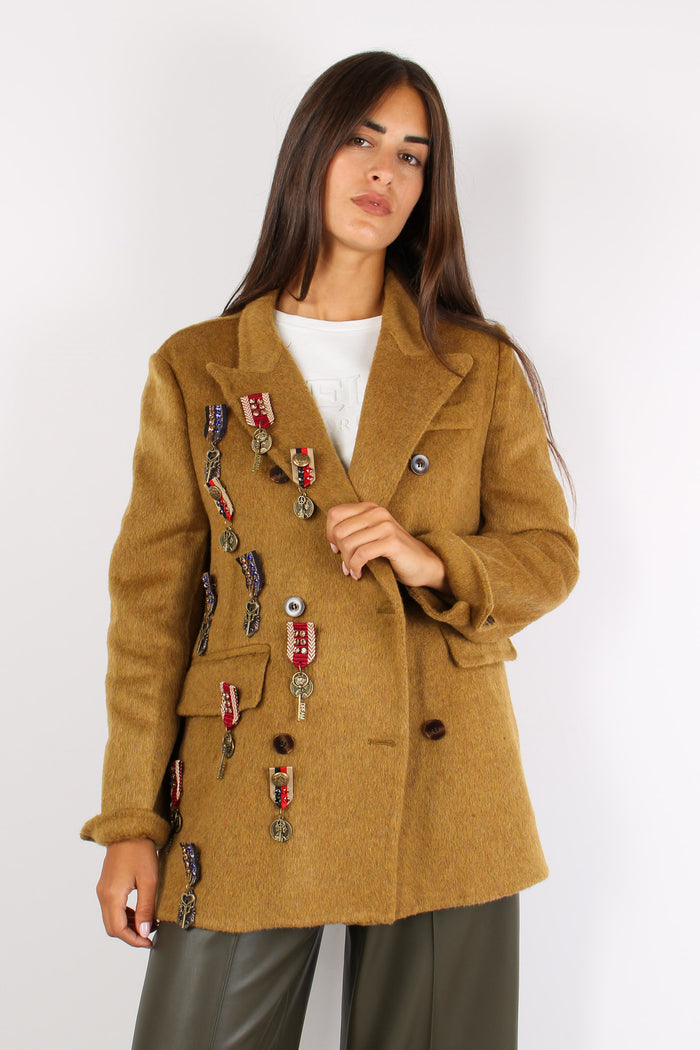 Giacca Corta Inserto Spille Unica-2