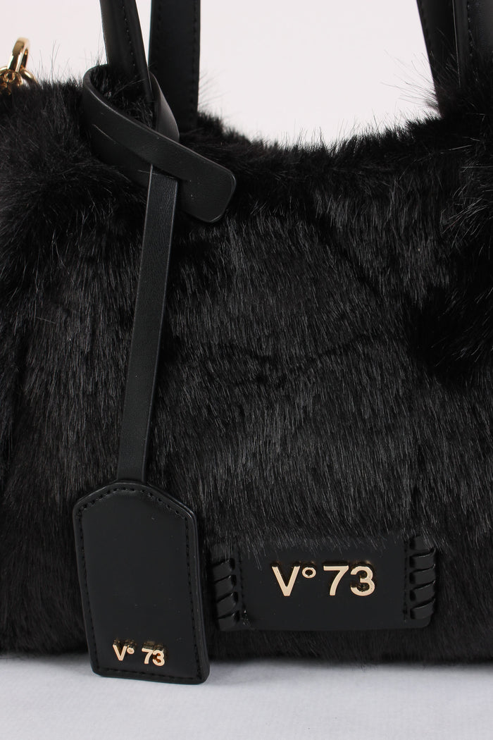Smeraldo Mini Shopping Ecopeliccia Nero-6