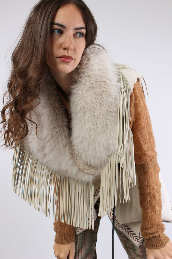 Gilet Ecomontone Frange Rust-10