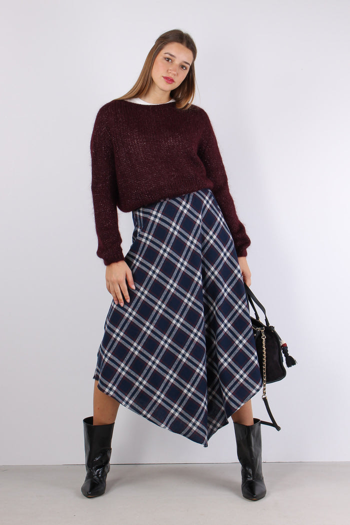 Gonna Punte Check Blu/bordeaux-7