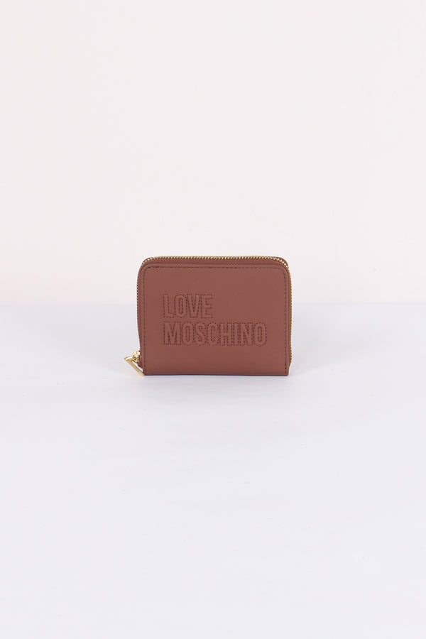 Zip Around Mini Logo Cuoio
