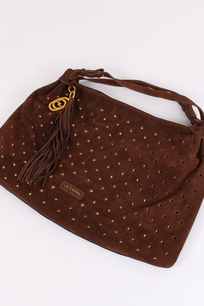 Sacca Camoscio Borchie Dark Brown-4