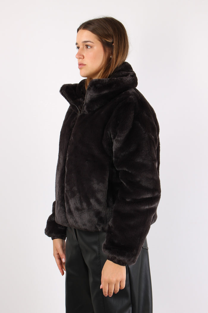 Jeon Giubbotto Ecopelliccia Re Brown Black-6