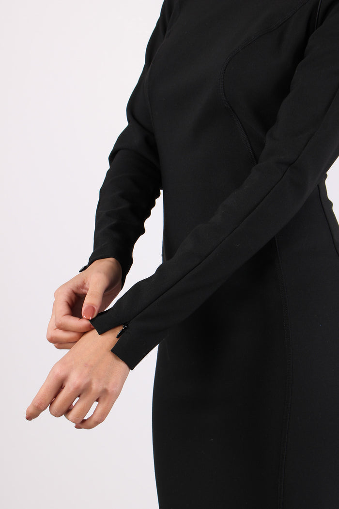 Frutta Tubino Zip Dietro Nero Limousine-8