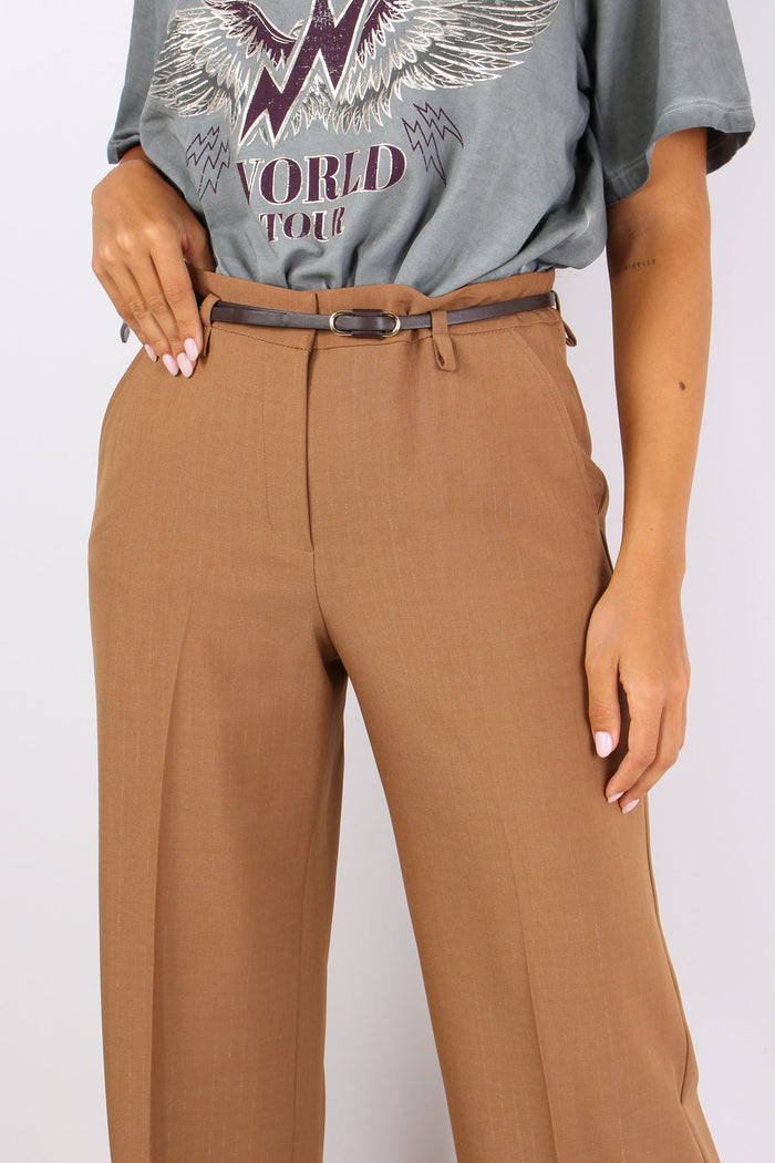 Giliola Pantalone Gessato Lure Miele-7