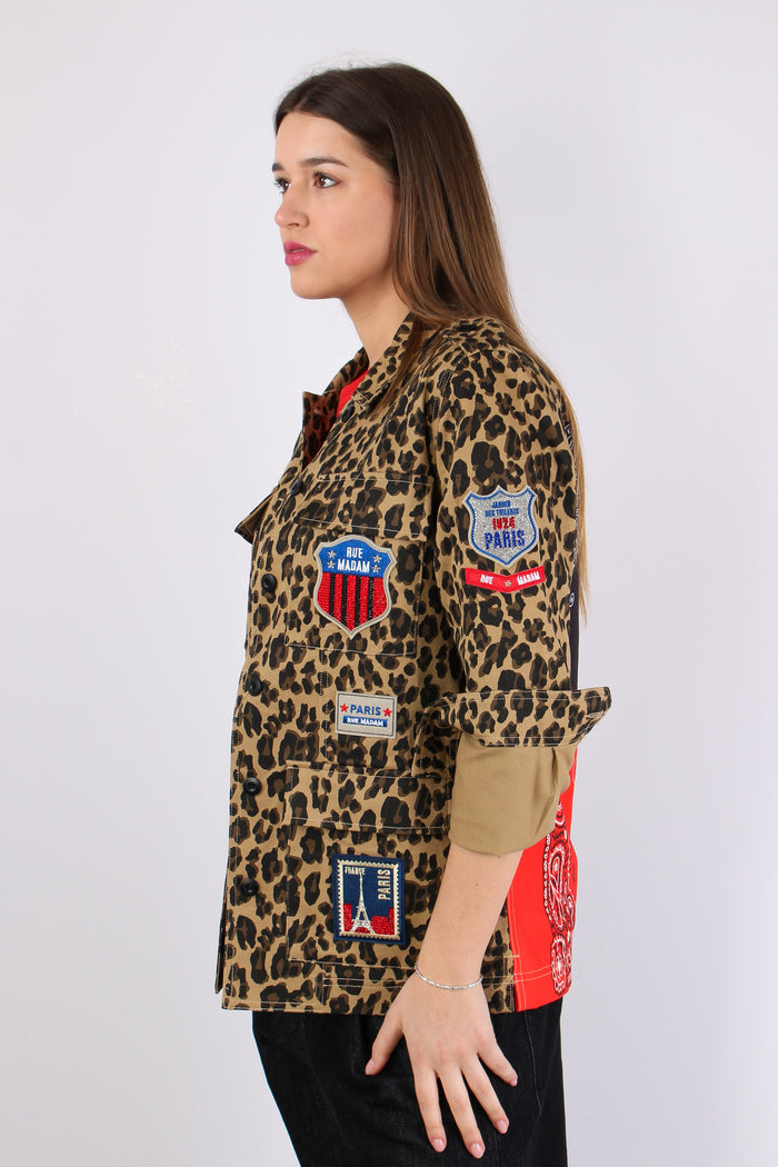 Giacca Over Fantasia Patch Leopard-6